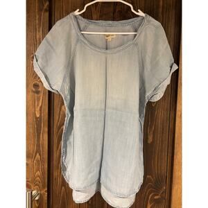 Cloth & Stone Denim Tencel Short Sleeve Size Large